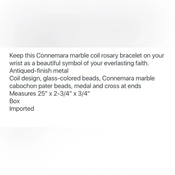 NWT Green Connemara Marble Faux Pearl Coil Rosary Bracelet, Made in Ireland, QVC - Picture 9 of 11